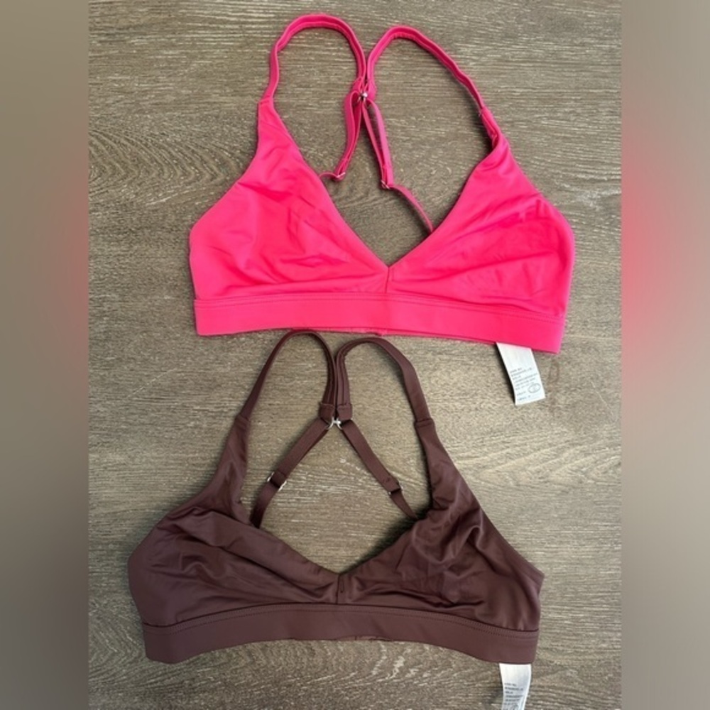 NWOT GILLY HICKS PINK AND BROWN TRIANGLE TOPS - Size XS SKU:113